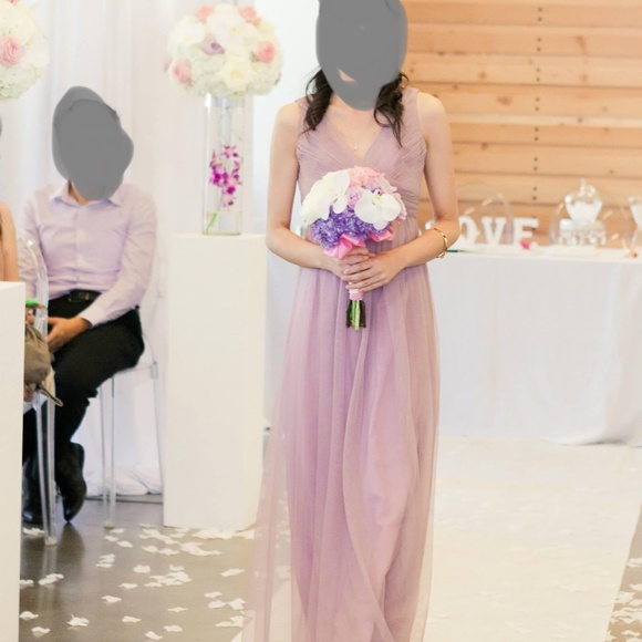 Chiffon Lavender Bridesmaid Dress - Picture 4 of 5
